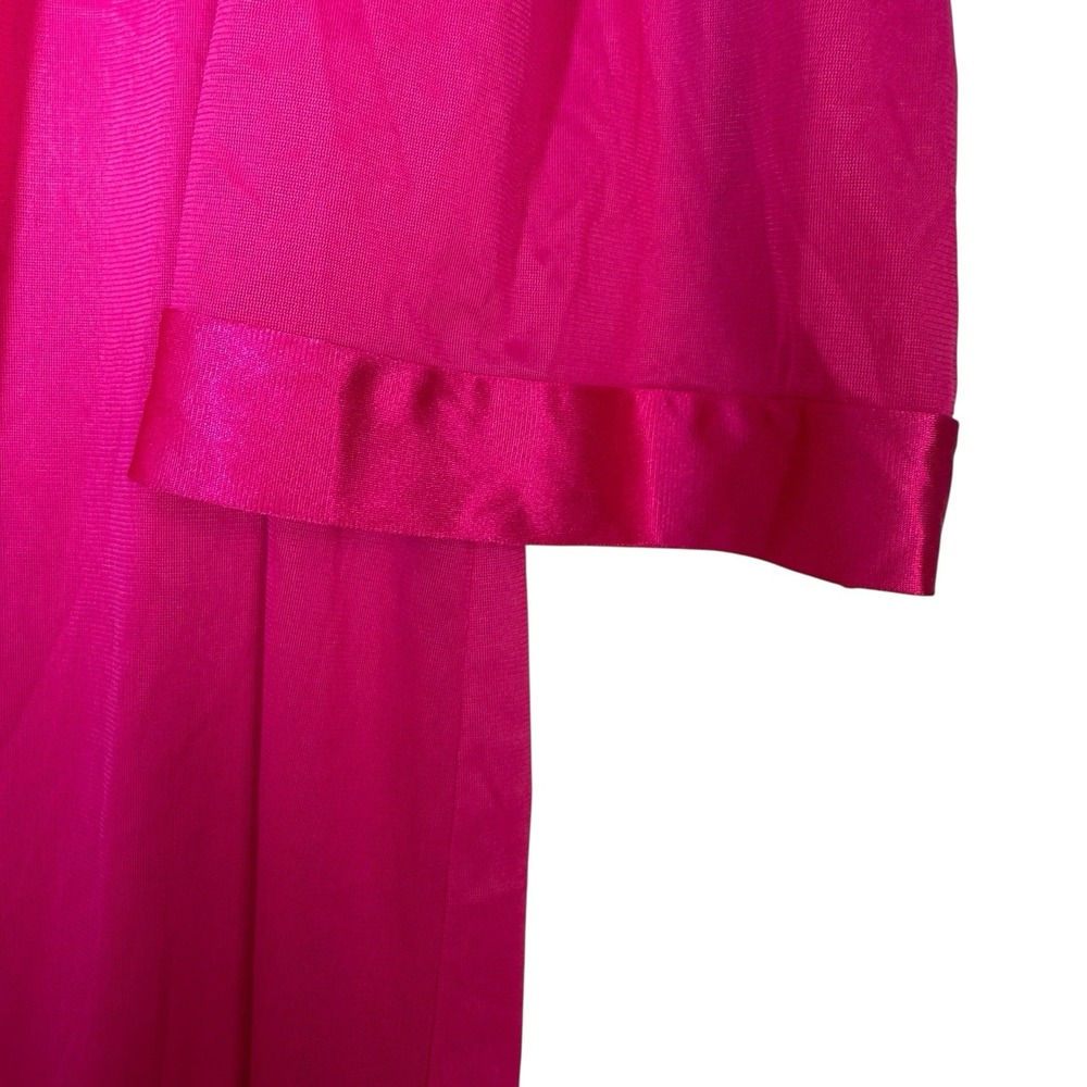 Vanity Fair Robe Womens‎ Size Large Dark Pink Nylon Made in USA Floral Motif - Picture 7 of 9
